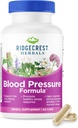 RidgeCrest Herbals Blood Pressure Herbal Formel, 12 urter, Poria Mushroom, Gastrodia, Gardenia, for Heart, Vaskulære, cirkulering sundhed (60 Greve (pakke med 1))