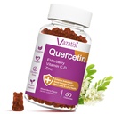 Quercetin Gummies, Quercetin med C-vitamin Zink, Bromelain, Elderberry og D-vitamin, immunstøtte voksne børn, kvinder Mænd, 60 Gummies Chewable