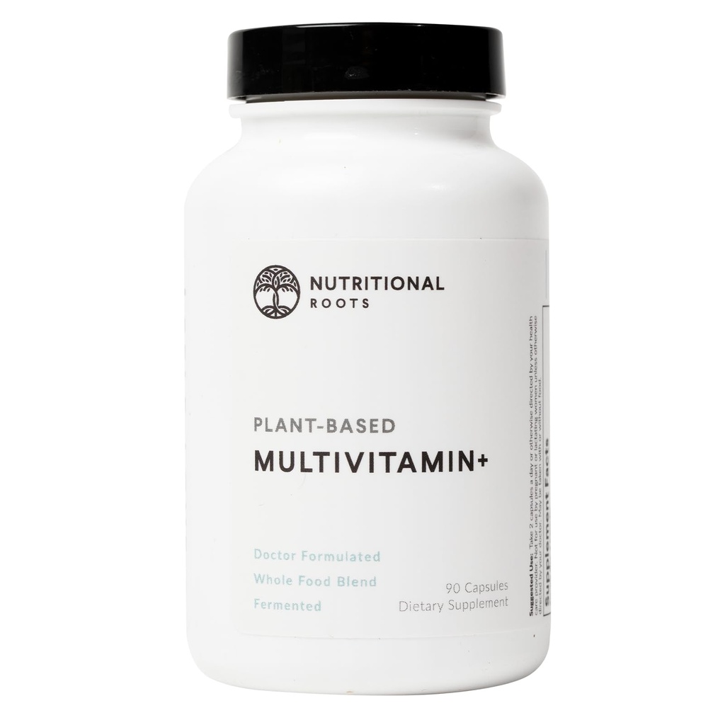 Ernæring Rødder Multivitamin +, Award- Winning Plant- Based (Vegan) Multivitamin, Økologiske Grøntsager & Urter, Gæret Vitaminer, Probiotika, Læge valg, 45 Servering