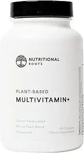 Ernæring Rødder Multivitamin +, Award- Winning Plant- Based (Vegan) Multivitamin, Økologiske Grøntsager & Urter, Gæret Vitaminer, Probiotika, Læge valg, 45 Servering