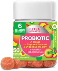 Fits OLLY Extra Strength Probiotic Gummy, 6 Millioner CFU 'er, 2 Strops, Supplement, Apple, 50 Greve