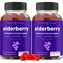 NutraChamps Elderberry Gummies, Sambucus Elderberry Gummies for voksne & Kids, C-vitamin, Propolis & Echinacea, Max Strength Immunsupport Gummies, Natural Berry Flavor, 120 Gummies (Pack of 2)