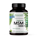 NØGLE ETIKER MSM 1000mg - Fælles, lever og immunforsvar supplement med methylsulfonylmethan - Gluten- Free & Additive- Free - 200 grøntsagskapsler (op til 100 - Day Supply)