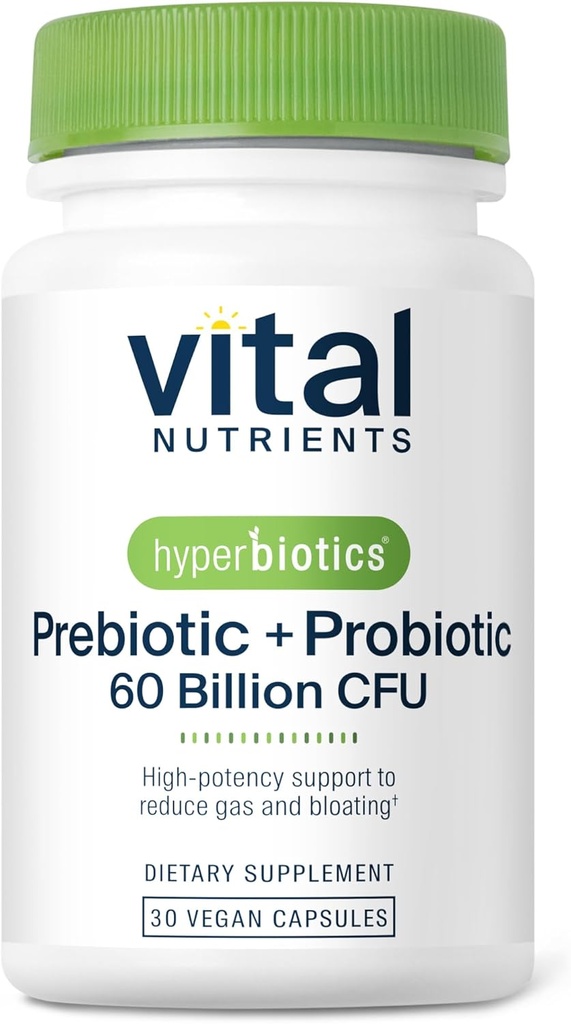 Hyperbiotics Vital Nutrients Prebiotic and Probiotic for Women and Men | 60 Billion CFU | Pre and Probiotics Supports Digestive Health, Constipation, Diarrhea, Gas & Bloating* | 30 Vegan Capsules