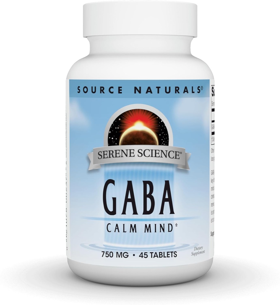 Source Naturals Serene Science GABA, for en rolig sind, 750mg - 45 tabletter