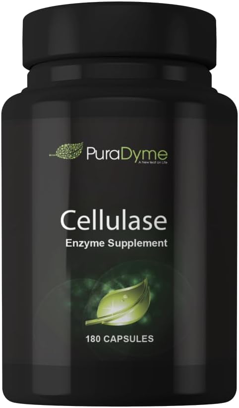 PuraDyme - Cellulase Enzyme supplement, understøtter fordøjelsessygdomme, 180 kapsler