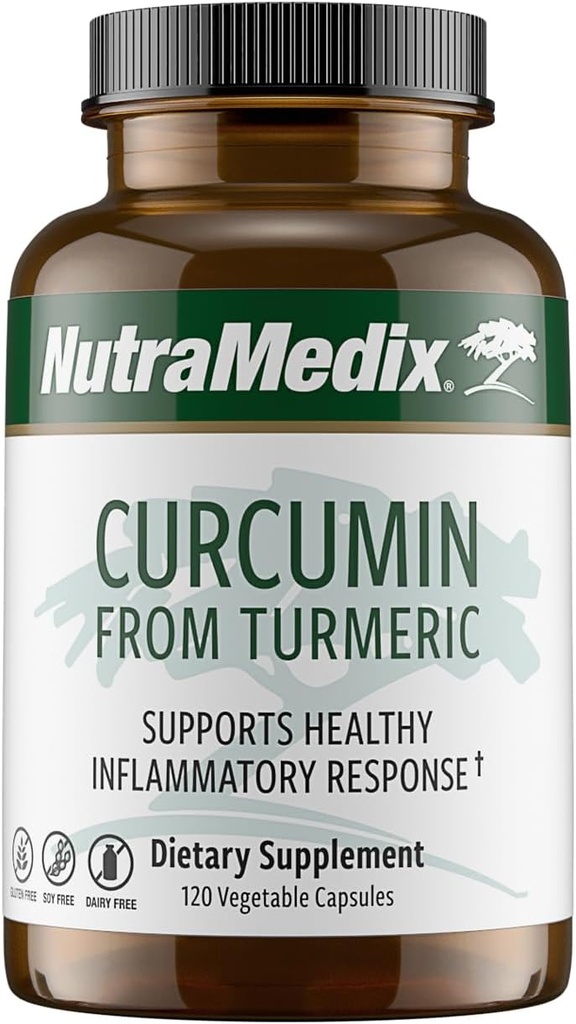 Nutramedicinsk Curcumin - 500 mg gurkemeje - fremmer en sund inflammatorisk reaktion, immunsystem, hjerne, hjerte og lever støtte (120 kapsler)