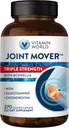 Vitamin World Triple Strength Joint Mover, Glucosamine Chondroitin med MSM Joint Support Supplement, Collagen & Boswellia Serrata Extract, Support Joint Strength, Comfort & Fleksibilitet, 270 Caplets