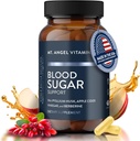 Mt. Angel Vitaminer Blood Sugar Support - Natural Supplement med Pysllium Husk, Berberine med Ceylon Cinnamon, og Apple Cider Vinagar - Understøtter sunde blodsukkerniveauer - 60 kapsler