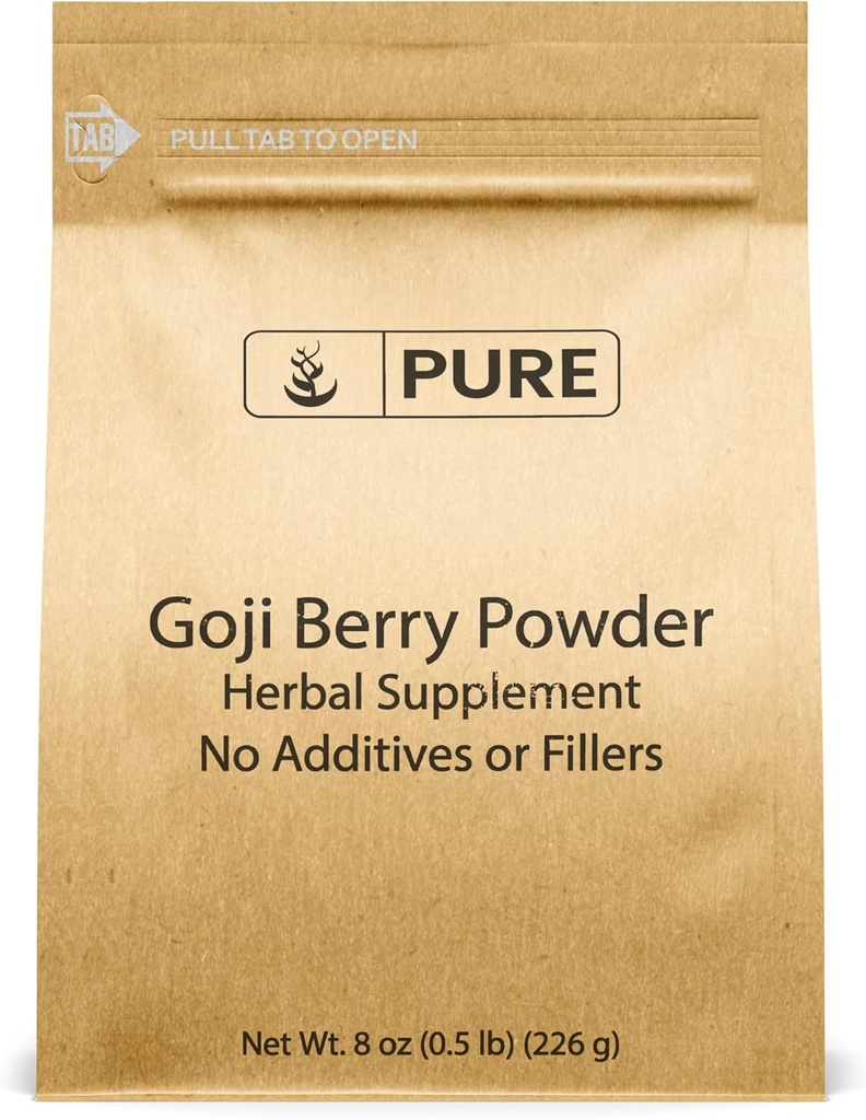Pure Original Ingredienser Goji Berry Powder (8oz) Wolfberry, Traditional Herbal Supplement, Non- GMO