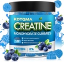 Creatinmonohydrat Gummier for mænd og kvinder 120 CT - 5600mg Creatinmonohydrat per servering, Chewable Creatinine monohydrat til muskelstøtte & energi Boost, Sugar Free, Vegan (Blueberry Flavor)