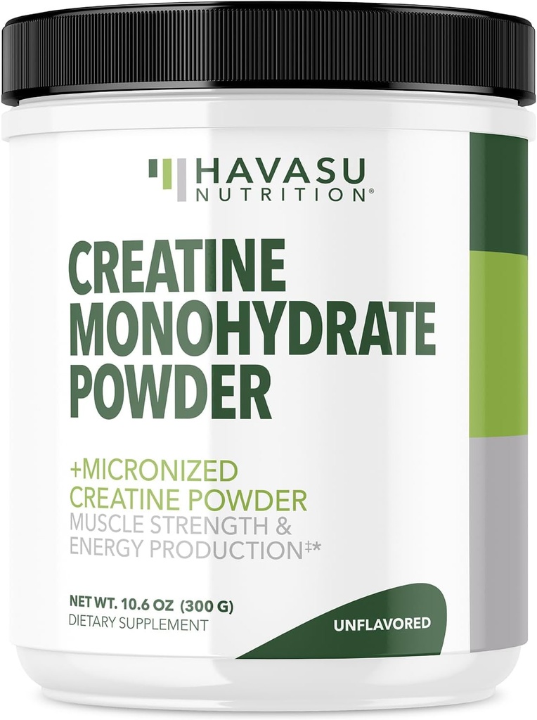 Mikroniseret Creatin monohydrat pulver - Post Workout Recovery Drink - Muskel, Styrke og energiproduktion - 5g Unflavored, Non- GMO, Vegan og Gluten Free Creatin pulver til mænd - 60 Servering