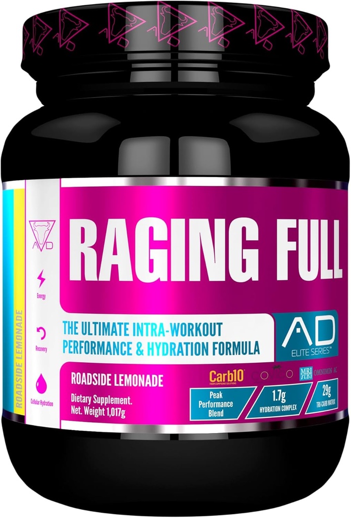 Projekt AD Raging Full Ultimate Intra- Workout Performance and Hydration Formel (30 Serveringer, Roadside Lemonade)