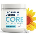 Core Med Science Liposomal Quercetin, 200mg (60 kapsler) - Quercetin supplement understøtter C-vitamin og Zink Absorption - fremmer immunsystemet & hjerte sundhed, Gluten- Free & Dairy- Free
