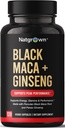Natgrown Black Maca Root + Panax Ginseng Powder Kapsler 1500 mg med Black Peruvian Maca Root & Koreansk Panax Ginseng Supplement for mænd og kvinder - Vegan Pills (120 Greve)
