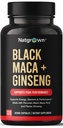 Natgrown Black Maca Root + Panax Ginseng Powder Kapsler 1500 mg med Black Peruvian Maca Root & Koreansk Panax Ginseng Supplement for mænd og kvinder - Vegan Pills (120 Greve)