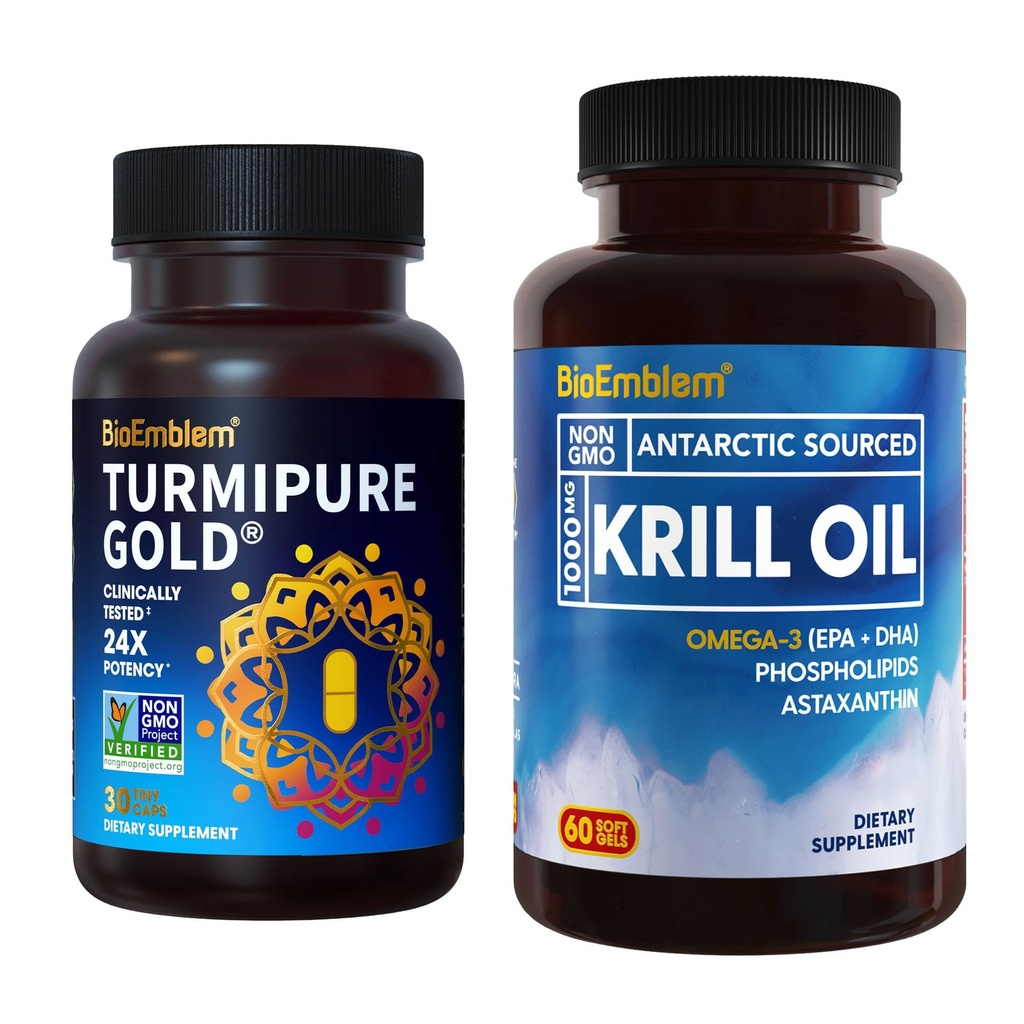 Bioemblem antarktisk krill olie supplement gurkemeje curcumin med klinisk undersøgt TurmiPure