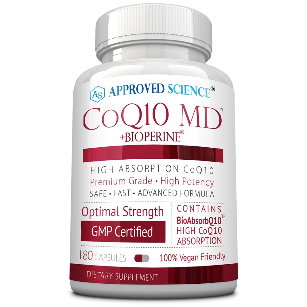 Godkendte Science ® CoQ10 MD - Extra Strength 300mg Pure CoQ10 med Bioperine ® til hurtigere absorption - Optimal support - 3 måneders forsyning