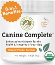 Wholistic Pet Organics Canine Complete - Hund Multivitamin Powder - 1 Lb - Daglige hunde vitaminer og kosttilskud til hjemmelavet mad - immunsystem, hud, Coat & Samlet sundhed - små og store Breed