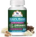 Cancer Sciences Organic Lions Mane Mushroom Supplement kapsler til mænd og kvinder - 1.500mg Brain Supplements for Memory & Focus - High Potency 40% Beta- Glucans - Nootrop Mushroom Complex, 120 Greve