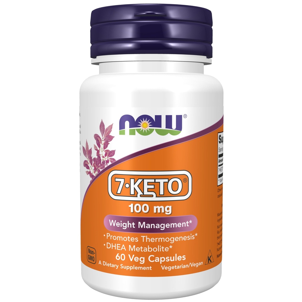 Now Foods Supplements, 7- Keto (DHEA acetate- 7- one) 100 mg, Weight Management *, 60 Veg kapsler