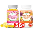 Lunakai Collagen og E-vitamin Gummies Bundle - Ikke-GMO Anti Aging Kosttilskud til mænd og kvinder - Natural Gummy med C-vitamin & 250 mg Natural VIT E