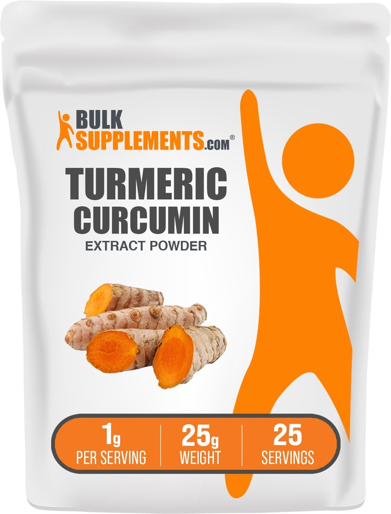 Bulkadditions.com Gurkemeje Extract Powder - fra Gurkemeje Root, Curcumin Supplements, Gurkemeje Curcumin Powder - Gluten Free, 1g per Serving, 25g (0,88 oz) (Pack of 1)