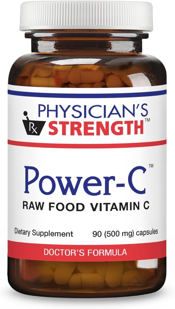Lægens styrke Power- C - 90 kapsler - Raw Food Vitamin C + Flavonoider fra Camu Camu, Acerola Cherry, Rhus coriaria & Rose Hip - Kosher - 30 Servere
