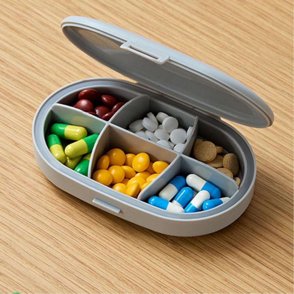 6 Segment Pill Box, Fugt Bevis Pill Case, Rejse Pill Organizer til Pocket Purse, Daglig Portable Medicin Vitamin Box, Fisk Oil Box, Pill Arrangører