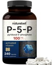 NatureBell P5P Vitamin B6 100 mg per servering, 240 Kapsler; Aktiveret Pyridoxal 5 Fosfattilskud - Essential B Vitamin til hjerne og hukommelse sundhed - ikke-GMO