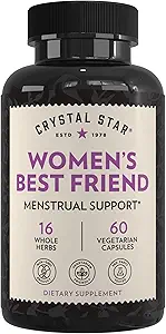 Crystal Star kvinders bedste ven (60 kapsler) - Herbal menstruation Relief supplement til hjælp med kramper & bloating - Dong Quai, krampe Bark, Hawthorne & rød hindbær - ikke-GMO