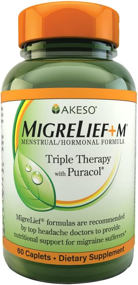 MigreLief + M - Advanced Nutritional Support for Women 's Neurological Health and Head Comfort - 60 caplets (1-måned Tilgang)