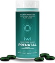 Iwi Life Prenatal Multivitamin, 60 Softgels (30 Servere), Vegan, Plantbaserede Alger Omega 3 med EPA + DHA, Folate, Iron, Vitamin A, B12, C, D3, Calcium, Graviditet Kosttilskud til mor og barn