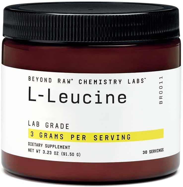 BEYOND RAW Kemi Labs L- Leucin Powder, Fuels Muscles, 30 Servering