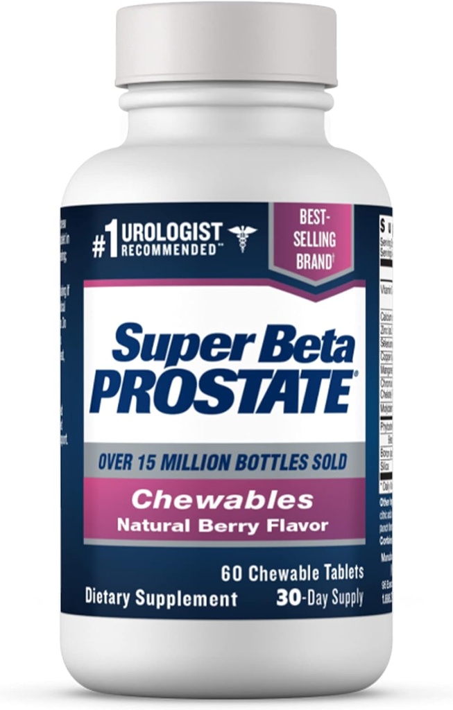 Ny Vitality Super Beta prostata Chewables - Prostata Support for mænds sundhed (60 Chews, 1 flaske)