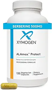 XYMOGEN ALAmax Protect - Berberine og ALA Supplement Complex - Alpha- Lipoic Acid med Berberine HCI + Biotin til at hjælpe med at understøtte hjerte-kar-sygdom (120 kapsler)
