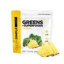 Clean Simple Eats Super Green Powder, Naturlig Flavored Green Powder med Chlorella, Spirulina, Superfoods & Prebiotic Fiber, Ingen kunstige ingredienser, Gluten Free, Tropical Green Flavor, 30 Srvg