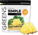 Clean Simple Eats Super Green Powder, Naturlig Flavored Green Powder med Chlorella, Spirulina, Superfoods & Prebiotic Fiber, Ingen kunstige ingredienser, Gluten Free, Tropical Green Flavor, 30 Srvg