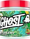 GHOST Green Superfood Powder, Old School Apple - 30 Servering - 19 Super Green & Reds, Frugt, Grøntsager, Spirulina, & Chlorella, Prebiotika, 10 Millioner CFU Probiotiske & fordøjelsesmæssige enzymer - Soy- Free