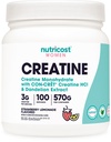 Nutricost Creatinine Monohydrat Pulver til kvinder, Mikroniseret, Jordbær Lemonade, 100 Servering - Vegetarisk, Non- GMO, Gluten Free