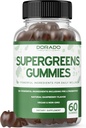 Supergreens Gummies (60 Greve) Daily Green Gummies - Grønne Kosttilskud med 8 Ingrediens Power Blend - Superfood for Immunity Support for Voksnes - Tredjeparts Testet, Vegan & USA Made