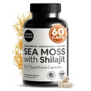 Atlantic Naturals Sea Moss and Shilajit Capsules - 5- in-1 Seamoss Shilajit Combo med Bladerwrack, Burdock Root & Black Pepper - Sea Moss Kosttilskud til Absorption & Vitality - 2705 mg - 60 Greve