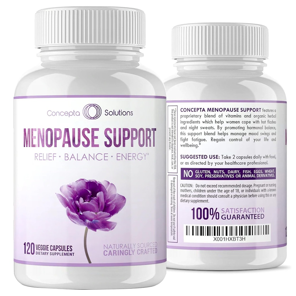 Menopause Support - Menopause Relief og Vægt Management Support - til Hot Flashs, Nat Sved Relief og Energi - 120 Kapsler