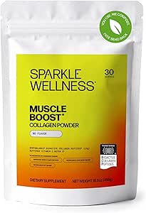 Sparkle Wellness Muscle Boost (No Flavor) [30-Serves] | Collagen Supplement Powder with Hydrolyzed BODYBALANCE Collagen Peptides & Buffered Vitamin C | Improves Body Composition