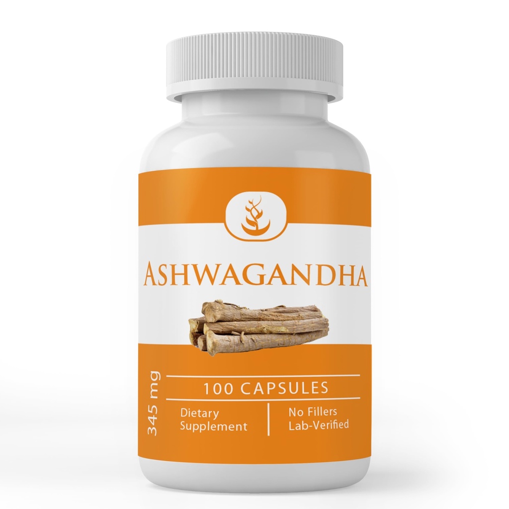 PURE ORIGINAL INGREDIENSER Ashwagandha (100 kapsler) Altid ren, ingen tilsætningsstoffer eller fyldstoffer, Lab Verified