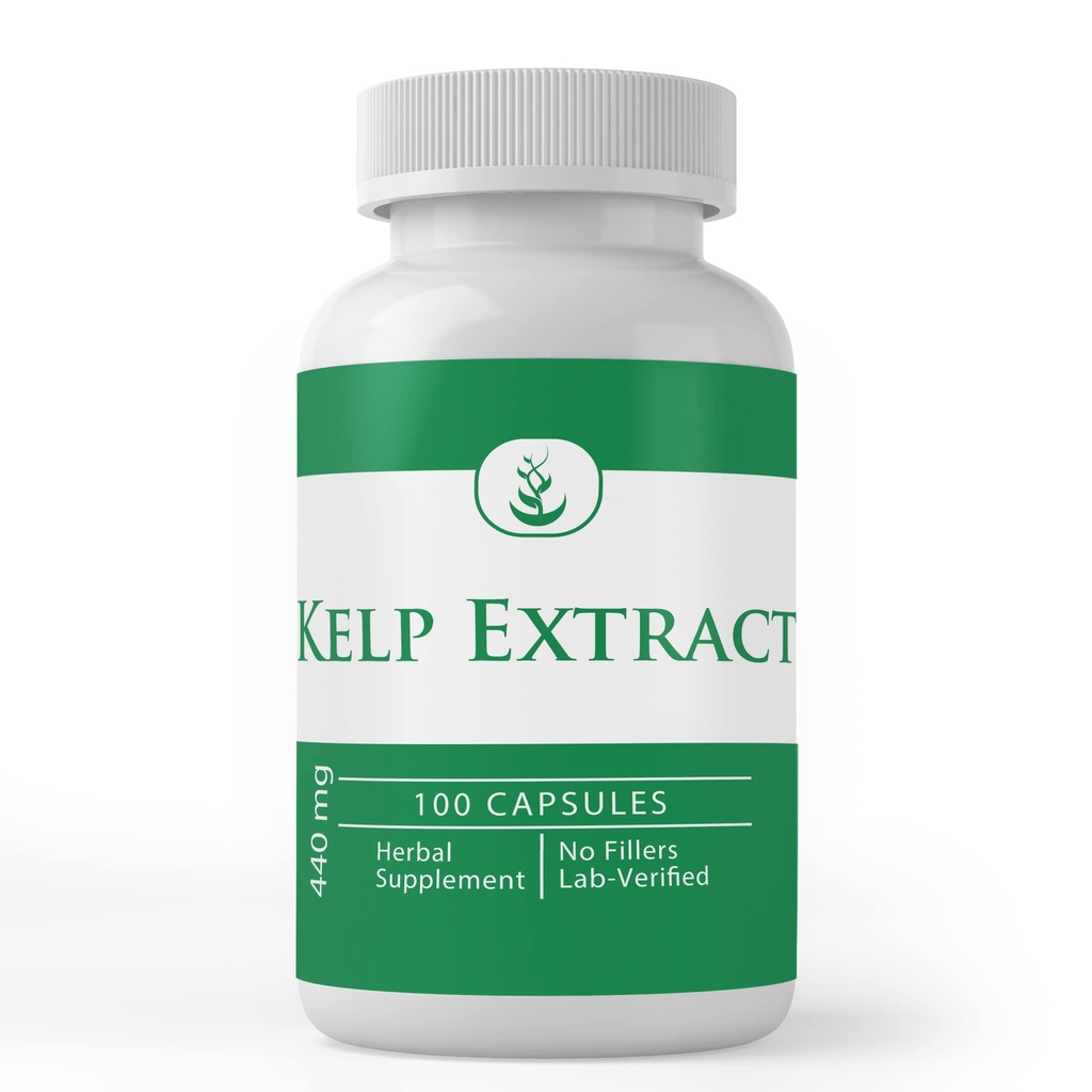 PURE ORIGINAL INGREDIENSER Kelp Extract, (100 kapsler), Pure, Ingen tilsætningsstoffer eller fyldstoffer, Lab Verified