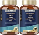 Totaria Urolithin A Supplement 1000mg med NAD, CoQ10, Supplement for kvinder 120 Softgels for Muscle Energy Antioxidants (pakke med 2)