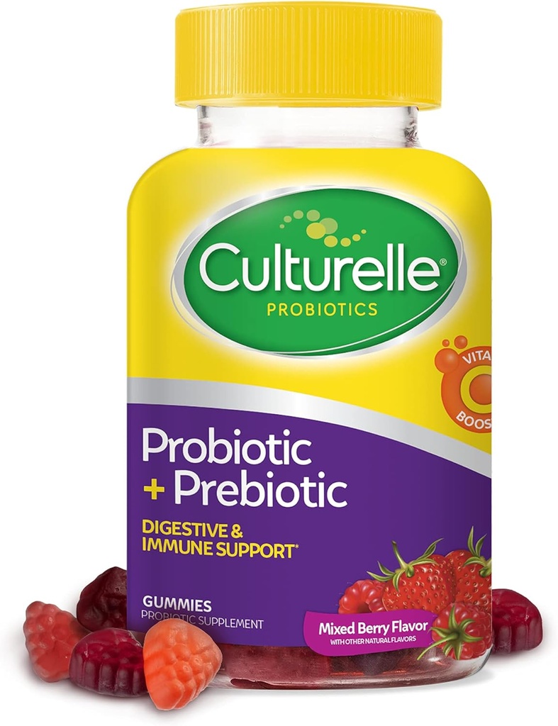 Culturelle Kids Chewable Probiotika for Børn Age 3 +, 30 Greve Daglige Probiotiske Gummier for Kvinder & Mænd, Berry Flavor, 52 Greve