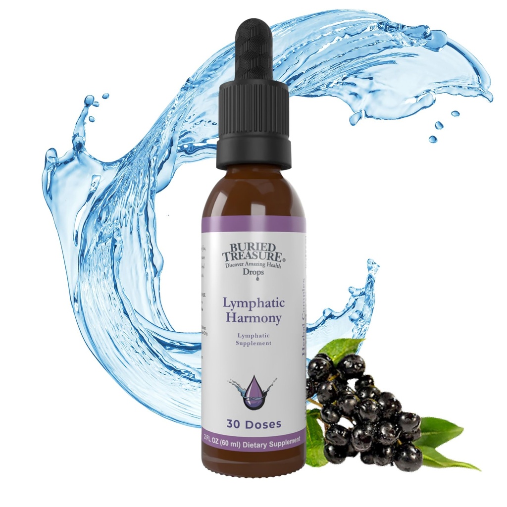 Begravet Treasure Lymporous Harmony Drops - 2oz, 30 Servere, Lymporous Supplement med Cleavers, Burdock, Echinacea, og Astragalus