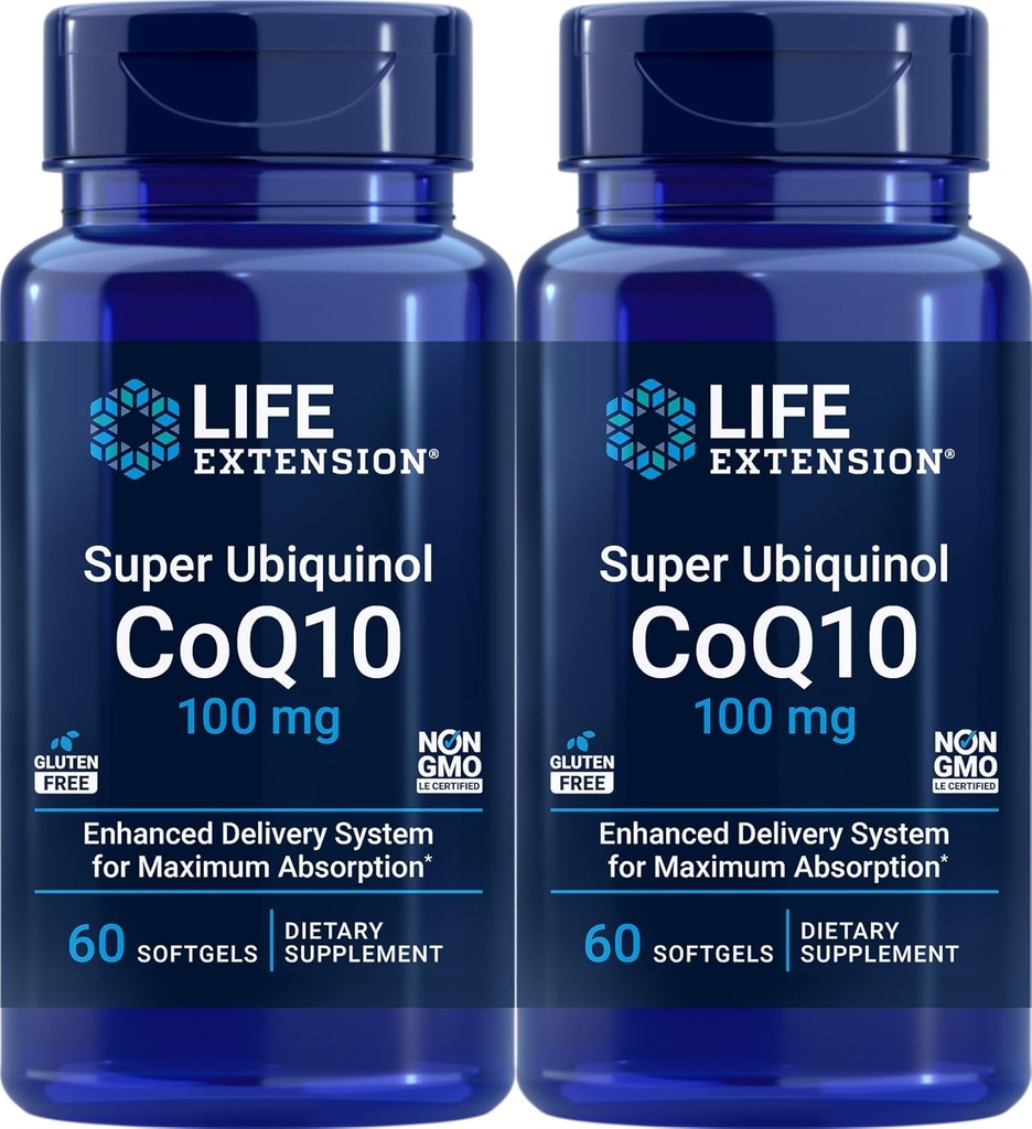 Life Extension Super Ubiquinol CoQ10 100 mg, 60 softgel (pakke med 2)